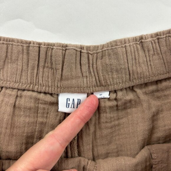 Gap Cocoa Brown Cotton Gauze Wide Leg Lounge Pant M - Picture 4 of 7
